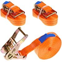 Los mejores  - 2 x 2000 kg 6 m Tensor de carraca Cintas de trincaje Cinchas correa con trinquete Eslingas con carraca 35 mm una pieza